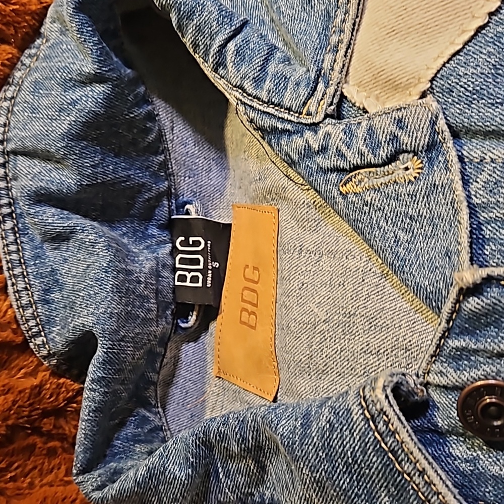 Bdg Patchwork Oversized Denim Jacket Sz Small Lik… - image 7